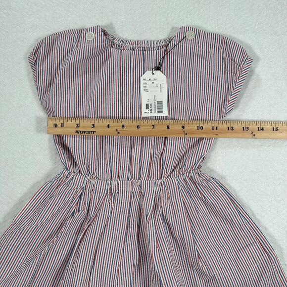 Bit'z Kids 2/3 Years Dress Red/White/Blue Stripe Seersucker Elastic Waist New - Picture 7 of 8